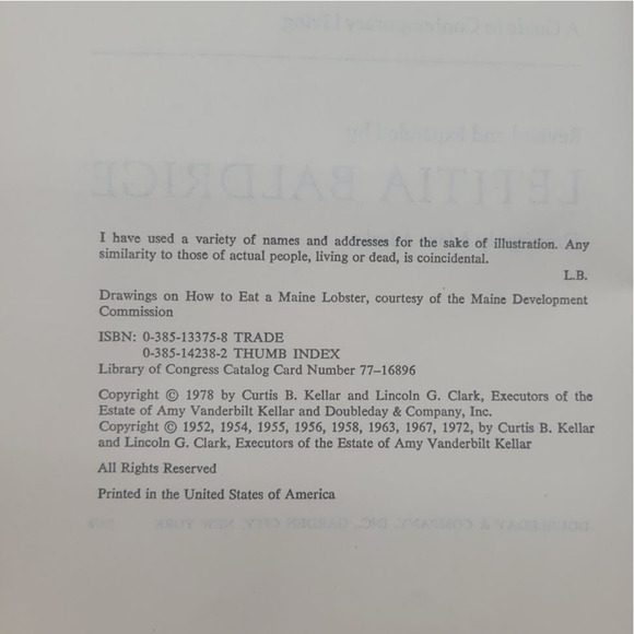 Vintage 1978 Amy Vanderbilt Complete Book of Etiquette Guide Contemporary Living - Picture 3 of 5